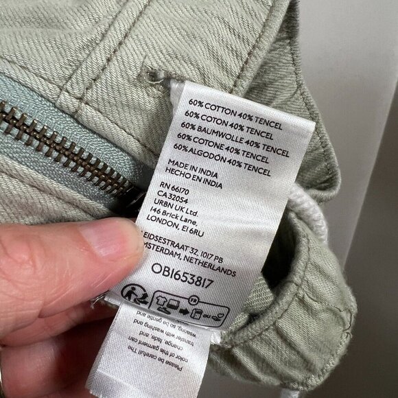 Anthropologie Pilcro Tidal Moto Utility Jacket Size XL Green Cropped Field - Picture 11 of 11